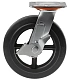 SCDB 80 - Большегрузное чугунное колесо 200 мм (поворот., тормоз, площадка, черн. рез, роликоподш.)